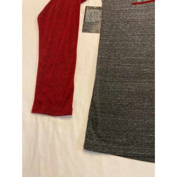 Raw State Redemption Long Sleeve Ragland T-shirt Gray Red Mens XXL NWT Velvet - Picture 14 of 14